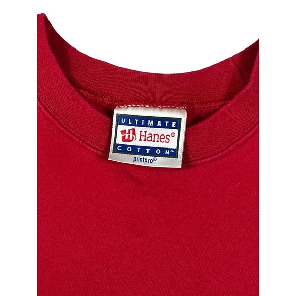VTG Ultimate Hanes Cotton Red Pullover Crew Neck Long Sleeve Sweatshirt Sz 3XL - Picture 5 of 7
